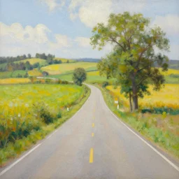 the most beautiful countryside crossroad as a painting, an exquisite and beautiful rendition, by greg rutkowski