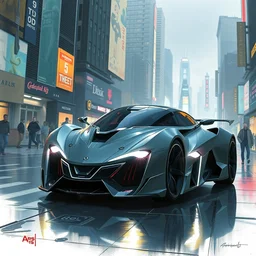 a portrait of a futuristic car in the city, fantasy, elegant, digital painting, artstation, concept art, matte, sharp focus, illustration, art by josan gonzalez, n 4