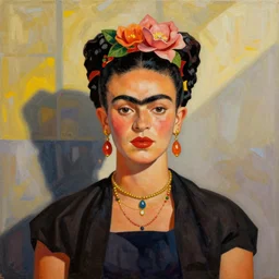Frida, geometry, bright colors, painting