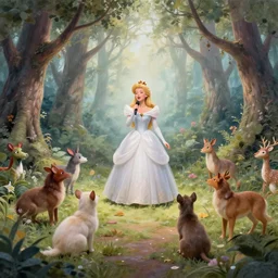 taco bell offhand, uneven by martin wittfooth, by karel thole. a detailed art installation of princess aurora singing in the woods while animals look on. the colors are light & airy, with a hint of mystery in the shadows. the overall effect is dreamlike & fairy - tale like.
