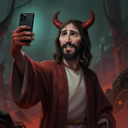 jesus takes a selfie in hell, Artstation