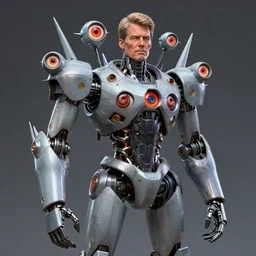 highly detailed ronald reagan with multiple eyes and spikes, limbs by alex gray, android jones, karol bak, ayami kojima, artgerm, concept art, sharp angles, robot, 3 d, octane render, 8 k, unreal engine