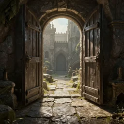 opened trap door, stone floor, dnd fantasy digital art, high detail, realistic