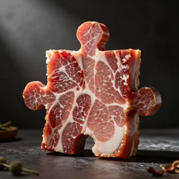 puzzle made of slices of meat