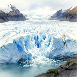 drawing of glacier calving by victo ngai