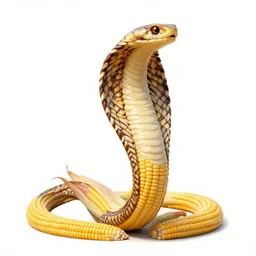 a cobra made of corn, 8 k, farm photo