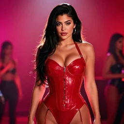 film still of kylie jenner as a sexy dominatrix, vibrant high contrast, octane, arney freytag, cinematic, portrait, backlit, rim lighting, 8 k