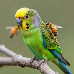 a parrot - honeybee - hybrid, animal photography