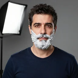 Portrait photo of an Italian-American programmer who hasn’t shaved or taken a shower in a month, studio lighting