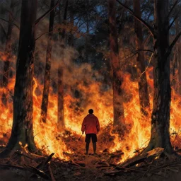 a forest on fire, yoji shinkawa