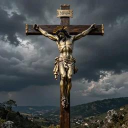 raptor jesus on the cross, carvagio