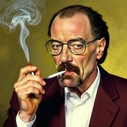 salvador dali style art of hank from breaking bad smoking meth
