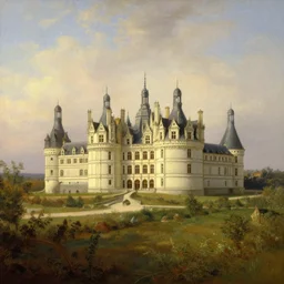 beautiful illustration of chateau in a serene landscape, by albert bierstadt, magic realism, narrative realism, beautiful matte painting, 4 k hd wallpaper