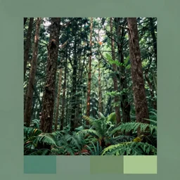 beautiful forest in a humid subtropical climate, complementary color scheme, award winning concept art, trending on artstation