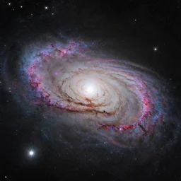 A beautiful galaxy full of stars and colorful dust, astrophotography