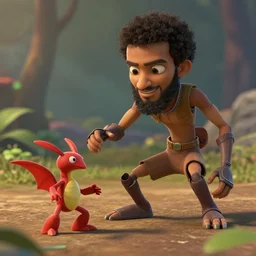 uaddam hussein playing with bionicles, realistic, hyperdetailed