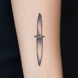 minimal knife tattoo