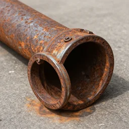 metal rusted street tube