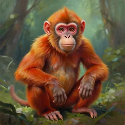 a beautiful painting of a vibrant humanlike monkey fantasy race. Anthropomorphic. by craig mullins, featured on artstation