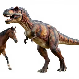[ [ t rex ] ] and a horse with leg heel, walk, movement, soft, black and white, photograph, 1 8 5 0 s