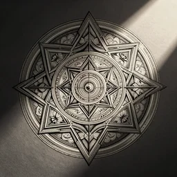 intricate, lots of parts, high detail, sacred geometry, line art