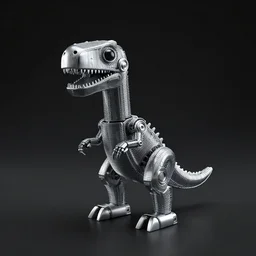 A propaganda, plastic simple funny mechanical mechabot dinosaur pictoplasma characterdesign toy sculpture made from chrome wires and tubes by moebius, by david lachapelle, by jeff koons, in a black empty studio hollow, c4d