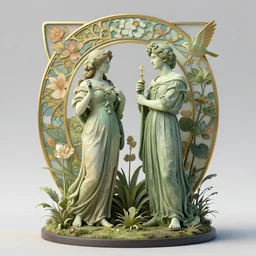 magical botany by ernst haeckel and alphonse mucha, 3 d model