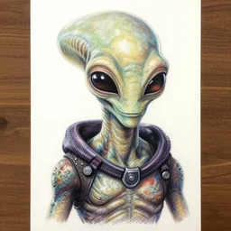 a realistic color drawing of an alien from aliens the movie 1 9 8 6 portrait, aaron horkey