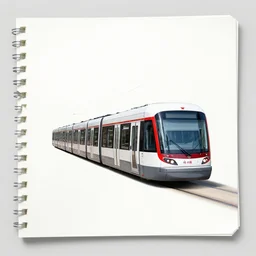 light rail trains on a blotter sheet