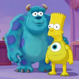 film still of Bart Simpson in Monster Inc from Pixar