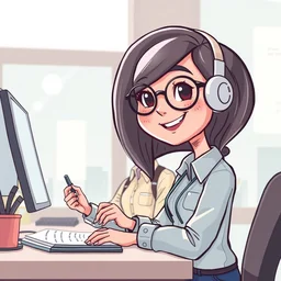 cartoon illustration the future of work beautiful friendly