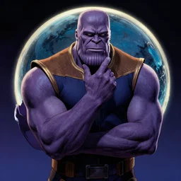 Thanos pondering his Orb by Todd Lockwood
