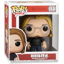 a funko pop of german young man with long dark blonde hair, very short goatee and light round glasses, in a funko pop box that says ultra