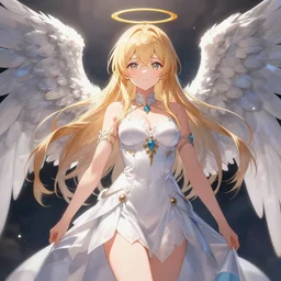 highly detailed anime angel, trending on pixiv
