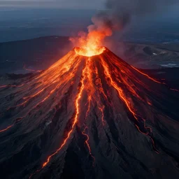 a hyper realistic professional photographic view picture of a volcano ,photographic filter unreal engine 5 realistic hyperdetailed 8k ultradetail cinematic concept art volumetric lighting, fantasy artwork, very beautiful scenery, very realistic painting effect, hd, hdr, cinematic 4k wallpaper, 8k, ultra detailed, high resolution, artstation trending on artstation in the style of Albert Dros glowing rich colors powerful imagery nasa footage drone footage drone photography
