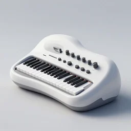 retro futuristic analog synthesizer, strange shape