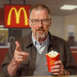 oil digital painting of walter white at mcdonalds by ina wong
