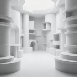 massive room full of incomprehensible architecture