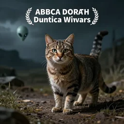 a cat being abducted by aliens