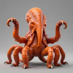 zoological portrait of orange cthulhu by gregory manchess in the style of alphonse mucha