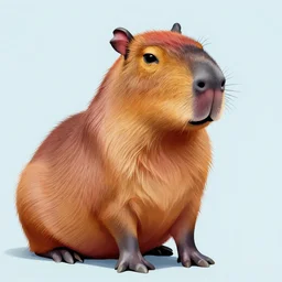 colorful painting of a capybara wearing a suit