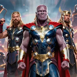 Thanos starring as Thor, Thanos in Thor attire, trending on artstation, 4k, 8k