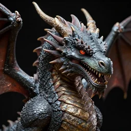 close-up portrait dragon, trending on artstation, peter mohrbacher cinematic, hyper realism, high detail, octane render, black studio background, 8k