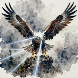 concept art of a eagle, pinterest, artstation trending, behance, watercolor, by coby whitmore, silver, laser light,