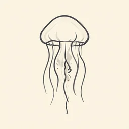minimalist boho style art of a jellyfish, illustration, vector art