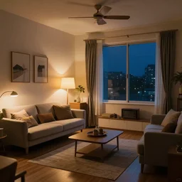 a room at night