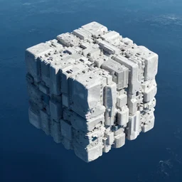 a massive cube in the middle of the ocean. seen from space. r / superstructures