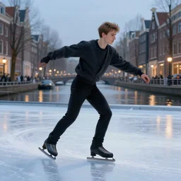 ice skating on the amsterdam canal, fantasy, high detail, elegant, digital painting, cinematic lighting, textured skin, highly detailed, artstation, unreal engine 5, breathtaking, illustration, ilya kuvshinov, nikolay makovsky