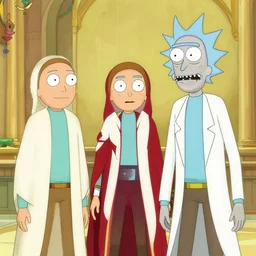 rick and morty as religious jews, digital illustration, in the style of david villegas