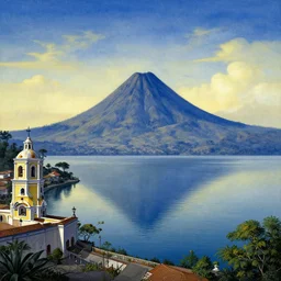 guatemala's lake of atitlan painted by hieronymus bosch